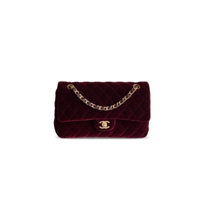 CHANEL MEDIUM CLASSIC HANDBAG VELVET A01112 (25*16*7cm)